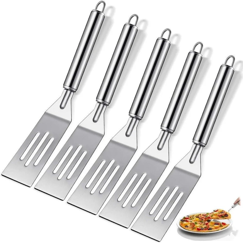 5 Pcs Mini Spatula Set for Desserts Brownies, Slotted, Steel | Stainless Steel